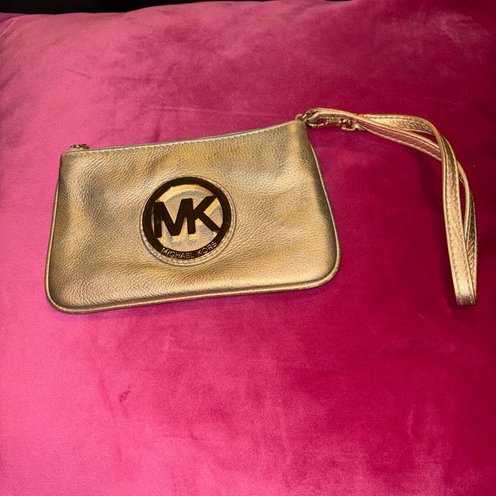 Michael Kors Metallic Gold Wristlet